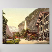 Poster Vallée de Lauterbrunnen, vue sur la rue avec Staub (Devant)