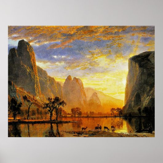 Poster Vallée de Yosemite par Albert Bierstadt (Devant)