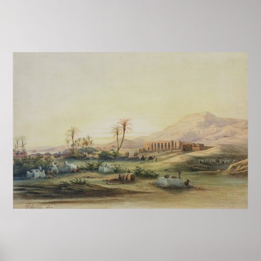 Poster Vallée du Nil avec les ruines du Temple de (Devant)