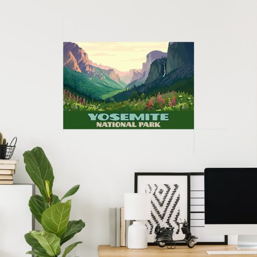 Poster Vallée du parc national Yosemite Demi-Dôme (Bureau à domicile)