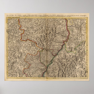 Poster Vallée du Rhin en Allemagne et France