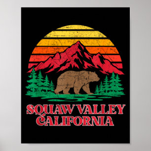 Poster vallée olympique ours grizzly californie vintage