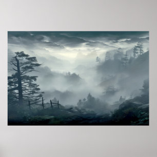 Poster Vallée Paysage Méditation Serene Calme