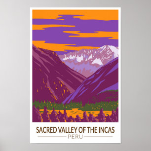 Poster Vallée sacrée Pérou Voyage Art Vintage
