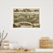 Poster Valley Forge, PA Carte panoramique - 1890 (Cuisine)