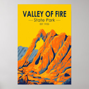 Poster Valley of Fire State Park Nevada Vintage