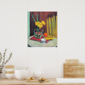 Poster Vallotton - Jug avec jonquilles jaunes (Cuisine)