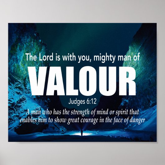 Poster VALOR Mighty Man Juges 6:12 Christian (Devant)