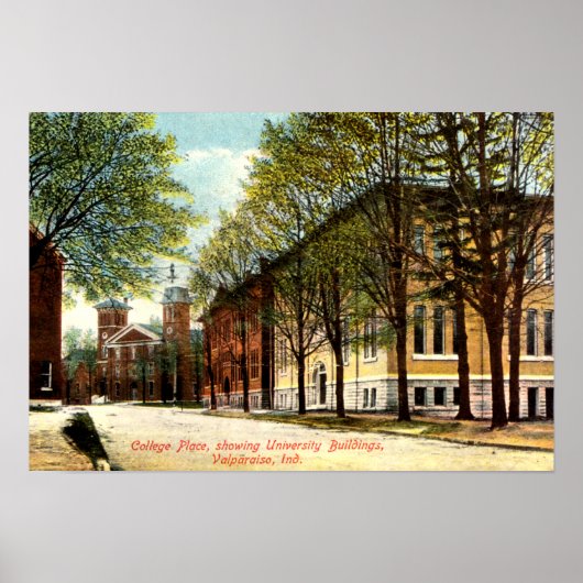 Poster Valparaiso, Indiana College Place (Devant)