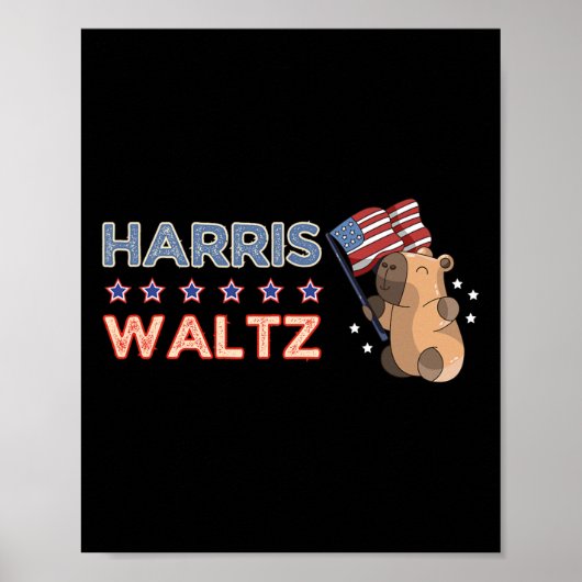 Poster Valse 2024 Chemise Capybara Drapeau Patriot Capy R (Devant)