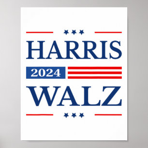 Poster Valse 2024 Kamala Harris 2024 Tim Waltz 2024 Usa F
