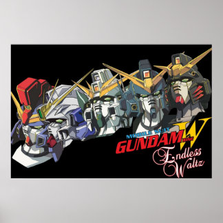 Poster Valse sans fin de l'aile Gundam Les cinq