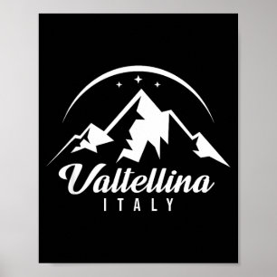 Poster Valtellina Italie station de ski ski snowboard