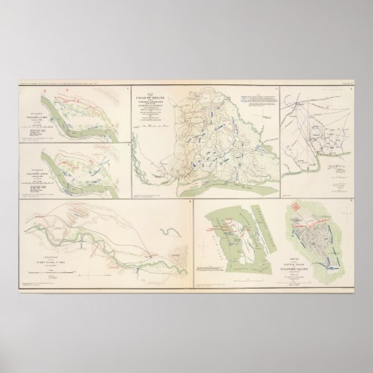 Poster Valverde, Shiloh, Ft Craig, Roanoke Island (Devant)