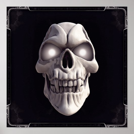 Poster Vampire crâne aux yeux brillants (Devant)