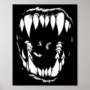 Poster Vampire Dents Fangs Gothique Horreur Halloween Gru