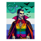 Poster Vampire Gay En Drapeau Arc-En-Ciel (Devant)