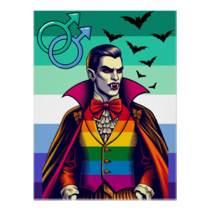 Poster Vampire Gay En Drapeau Arc-En-Ciel