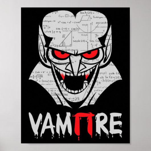 Poster Vampire Pi Costume Halloween Funny Math Science Te (Devant)