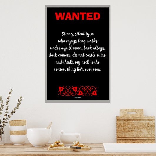 Poster Vampire Recherché Funny Gothique Art Imprimer (Cuisine)