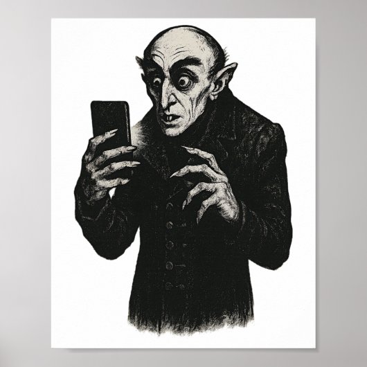 Poster Vampire Smartphone Nosferatu Selfie Count Orlok Ha (Devant)