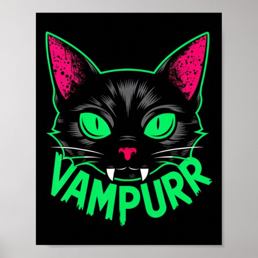 Poster Vampurr Chat Vampire Kitty Halloween Chats Éffraya (Devant)