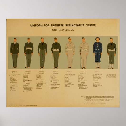Poster van 1942 van de Militaire Uniforme WPA (Voorkant)