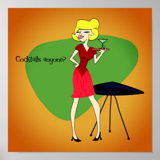  Poster van 1950 geïnspireerd cocktail (Voorkant)