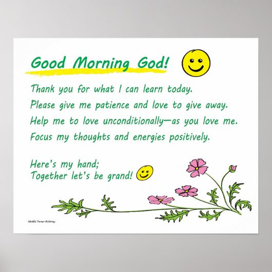 poster van 20 x 16 inch: "Goedemorgen God!" (kies  (Voorkant)