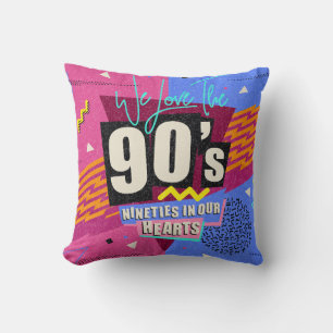 poster van 90 en 80. We houden van de jaren '90. R Kussen