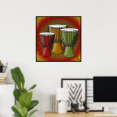 Poster van Afrikaanse djembe-drum (Thuiskantoor)