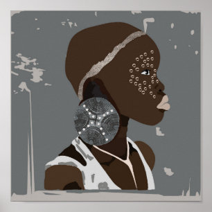 Poster van Afrikaanse Girl Artwork