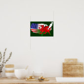 Poster van American Welsh Map Flags (Keuken)