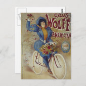 Poster van Amerikaanse fiets Wolff Briefkaart (Voorkant / Achterkant)