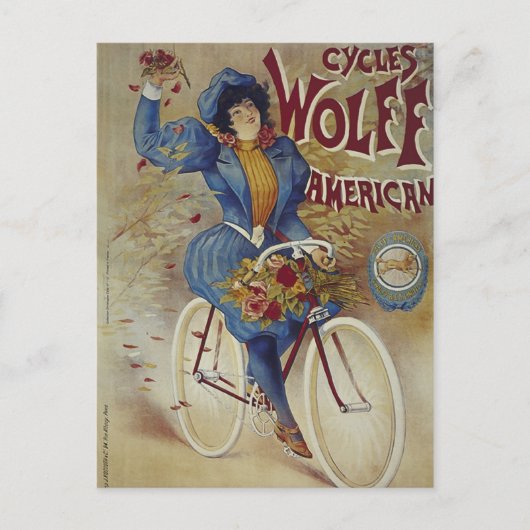 Poster van Amerikaanse fiets Wolff Briefkaart (Voorkant)