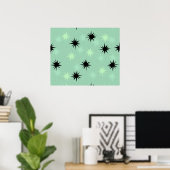 Poster van atoomJade en Mint Starbursts (Thuiskantoor)