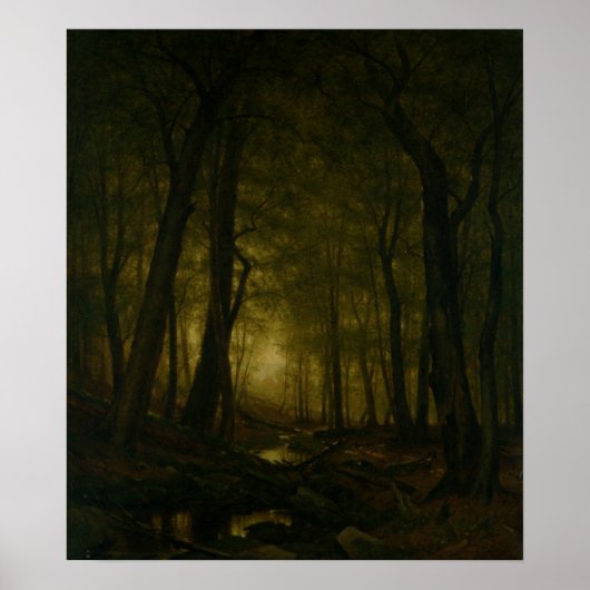 Poster van Avond in de bossen (1876) (Voorkant)