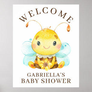 Poster van Baby shower van zoete honingbijen