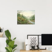 Poster van bergpaarden (Thuiskantoor)