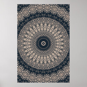 Poster van Black & White Owl Mandala