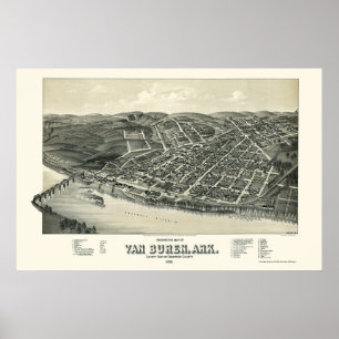 Poster Van Buren, AR Carte panoramique - 1888