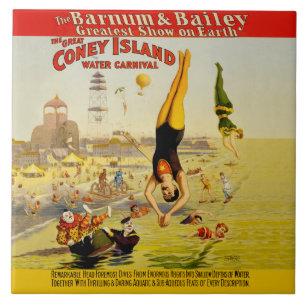 Poster van Coney Island Sideshow Tegeltje