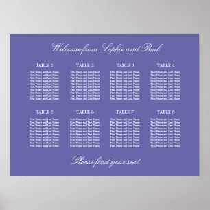 Poster van de 8Table Wedding Seating Chart van Lav