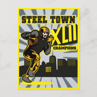 Poster van de Amerikaanse football-staalkampioen Briefkaart