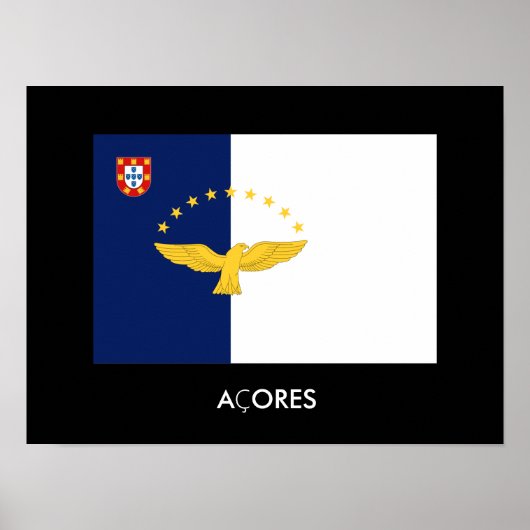 Poster van de Azoren-vlag (Voorkant)