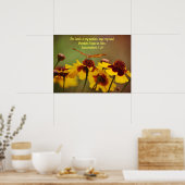 Poster van de Bijbelscriptie van de vlinderbloemfl (Keuken)