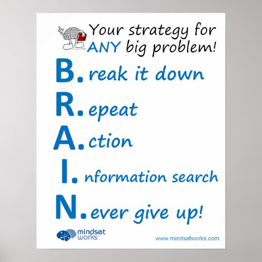 Poster van de BRAIN-strategie, van Mindset Works (Voorkant)