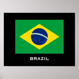 Poster van de Braziliaanse vlag