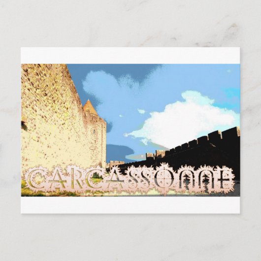 Poster van de citadale stadsmuren van Carcassonne Briefkaart (Voorkant)