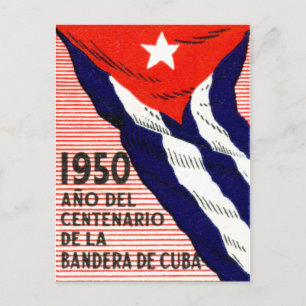 poster van de Cubaanse vlag van 1950 Briefkaart